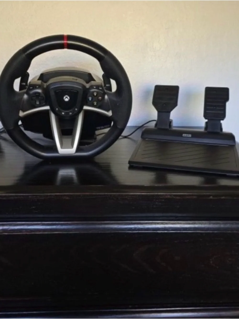 Black Racing Wheel and Pedals - Black